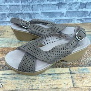 Dansko Women Jacinda Cross Strap Slingback Sandal Leather Brown Sz 42 US 11.5-12